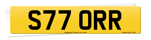 Registration number S77 ORR